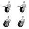 Service Caster 3.5 Inch SS Black Poly 12mm Threaded Stem Caster Total Lock Brake SCC, 2PK SSTSTTL20S3514-PPUB-BLK-M1215-2-S-2 - alternate 1